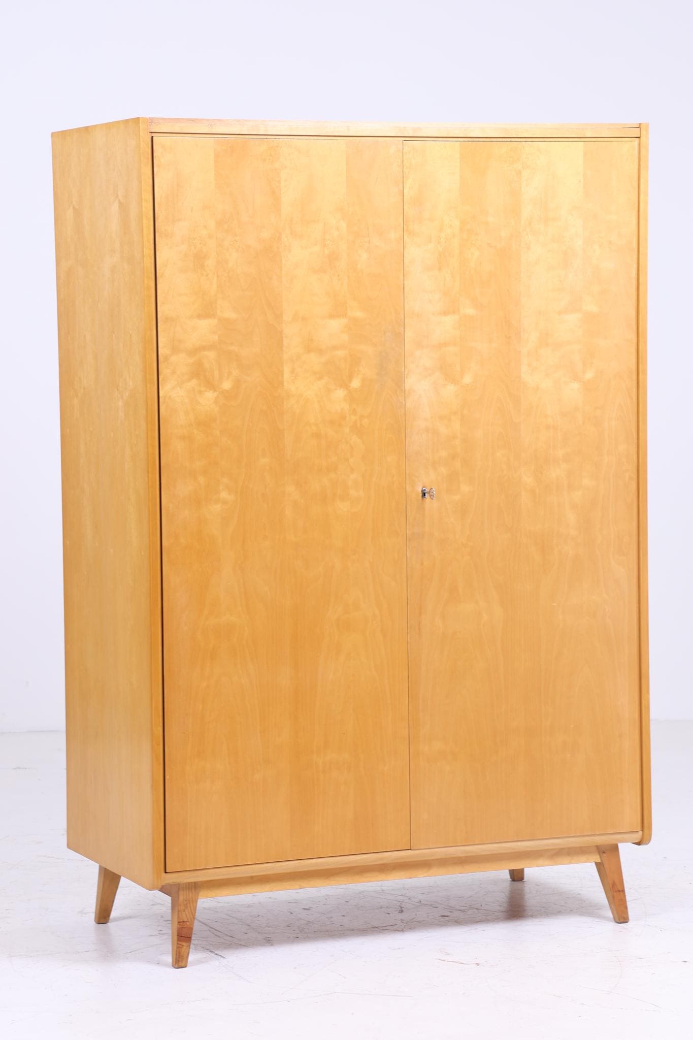 Vintage Kleiderschrank | Mid Century Wäscheschrank | 60er Jahre Schrank | mit Kleiderstange 2/2