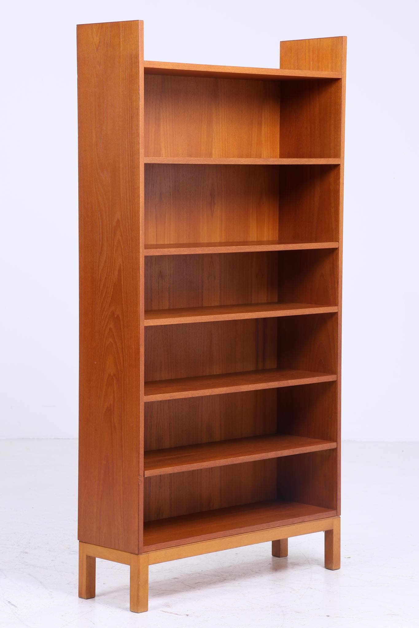 Teak Holz Bücherregal 60er Jahre | Vintage Regal | Mid Century Massiv Holz Retro Aufbewahrung