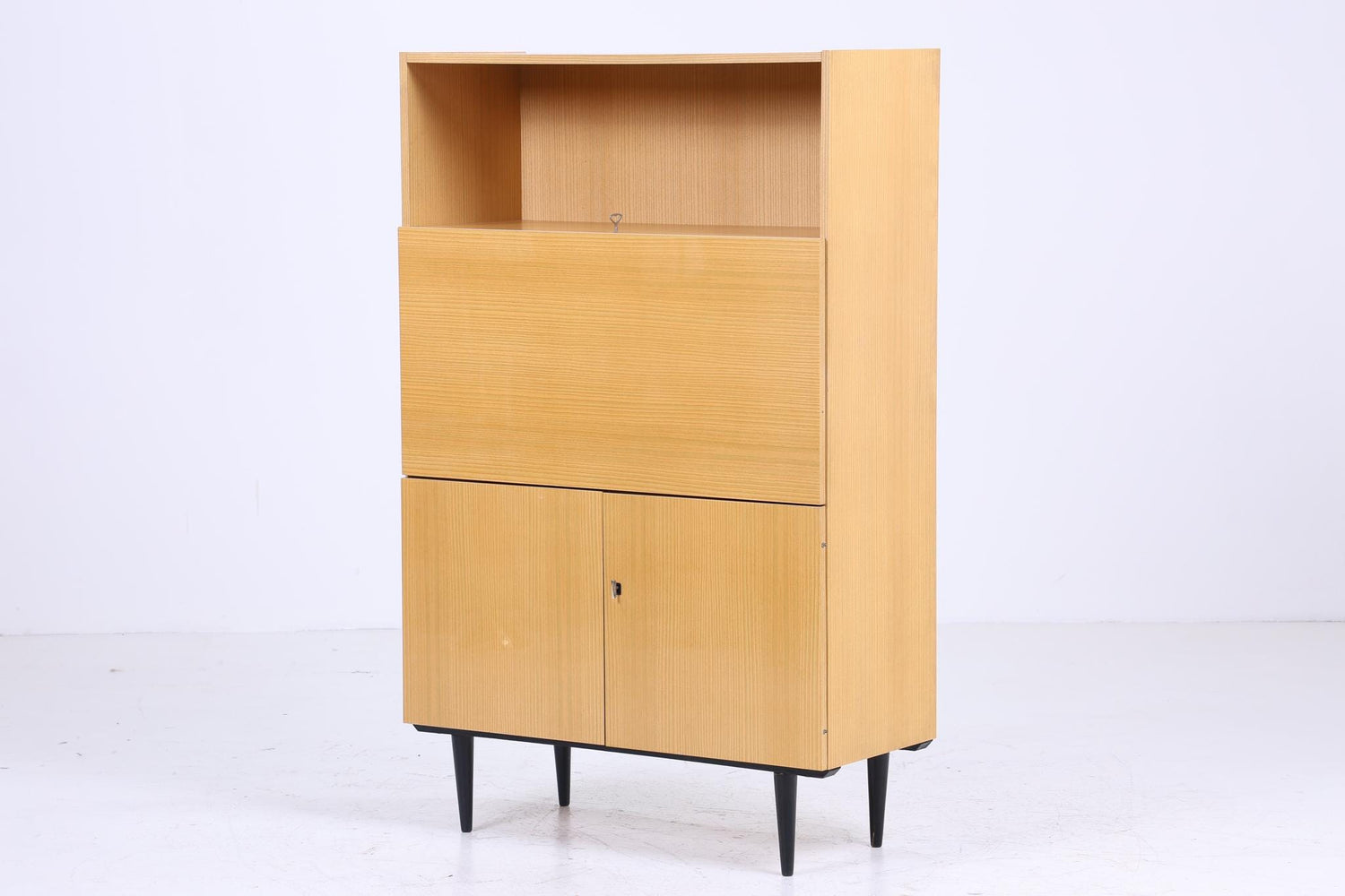 Heller Vintage Sekretär | Mid Century Schreibtisch Schrank Barschrank  Arbeitstisch Retro Möbelwerk Zeitz  60er 70er