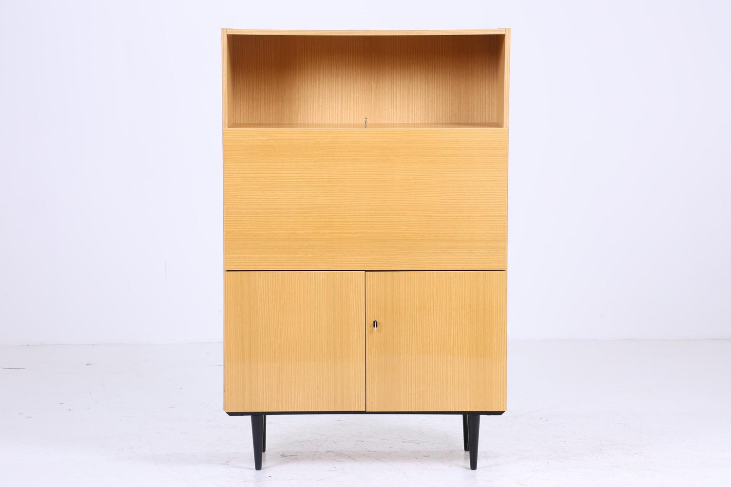 Heller Vintage Sekretär | Mid Century Schreibtisch Schrank Barschrank  Arbeitstisch Retro Möbelwerk Zeitz  60er 70er