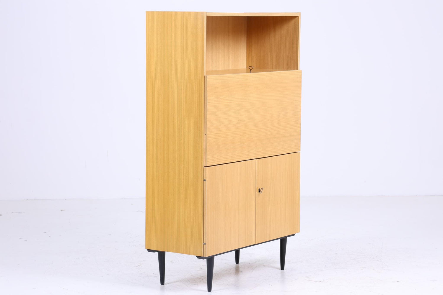 Heller Vintage Sekretär | Mid Century Schreibtisch Schrank Barschrank  Arbeitstisch Retro Möbelwerk Zeitz  60er 70er