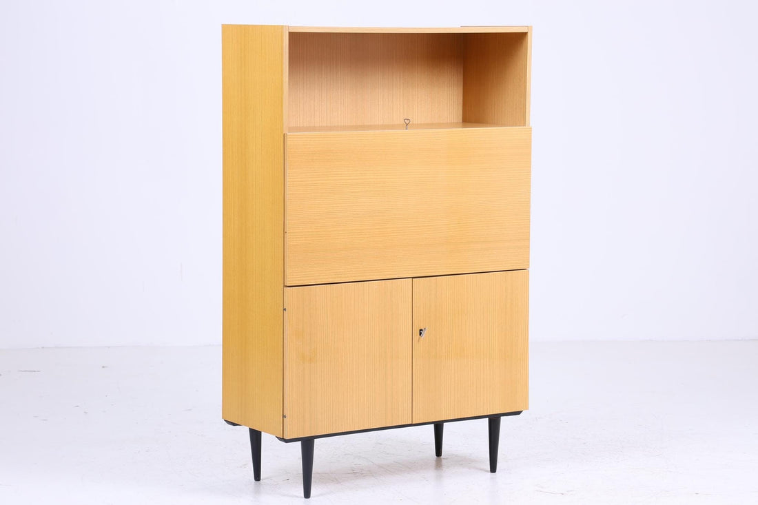 Heller Vintage Sekretär | Mid Century Schreibtisch Schrank Barschrank  Arbeitstisch Retro Möbelwerk Zeitz  60er 70er