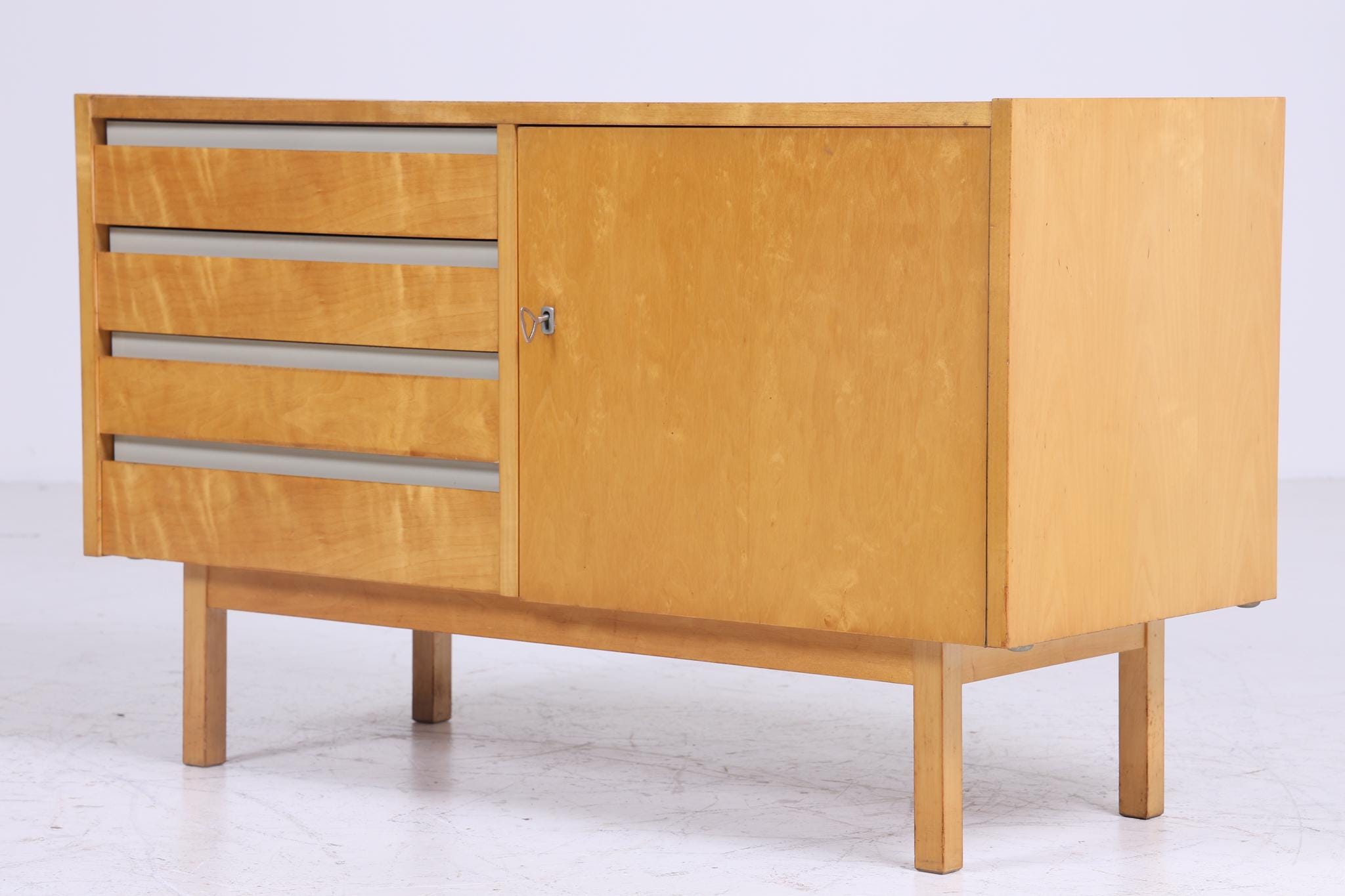 Vintage Hellerau Kommode aus Birkenholz | Mid Century Schubladen Schrank | Holz Aufbewahrung