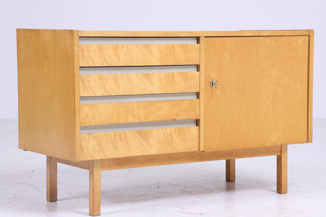 Vintage Hellerau Kommode aus Birkenholz | Mid Century Schubladen Schrank | Holz Aufbewahrung