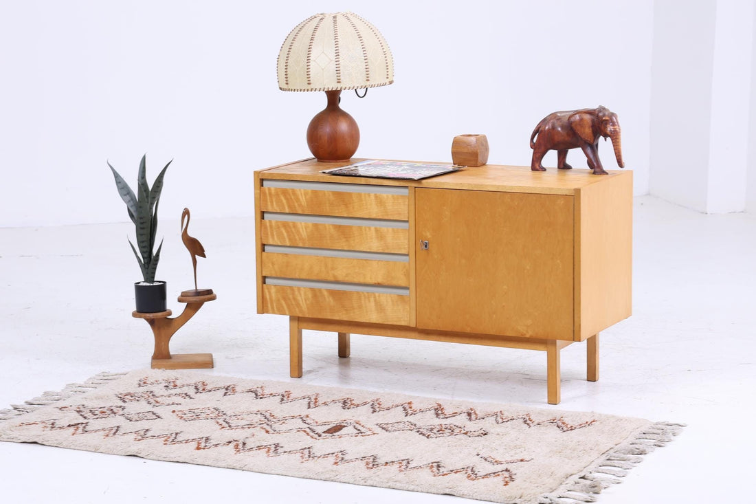 Vintage Hellerau birchwood chest of drawers | Mid-century drawer cabinet | Wooden storage