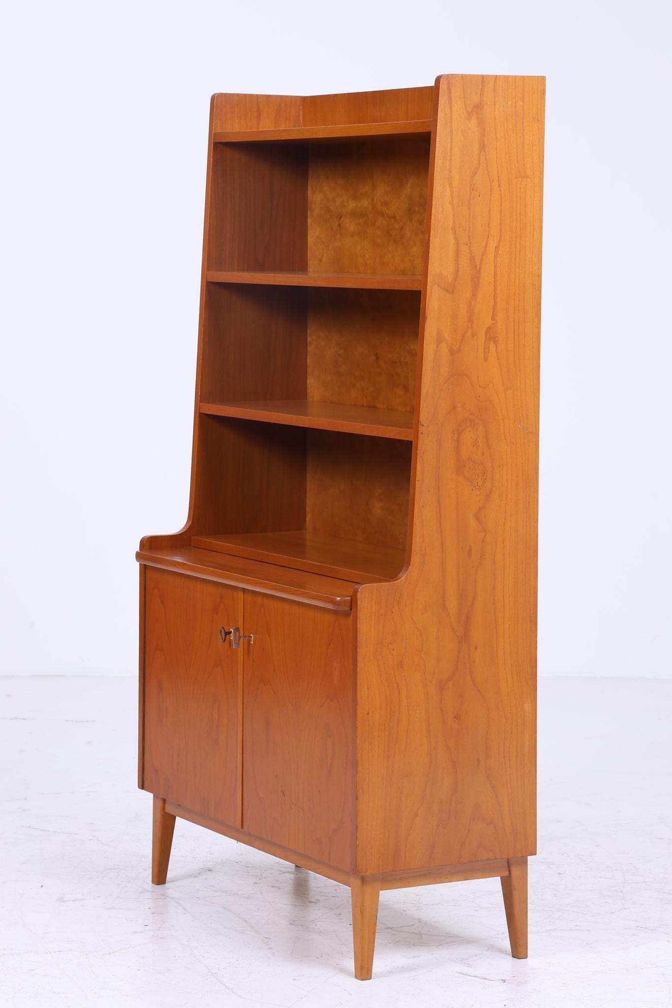 Vintage Teak Regal 60er Jahre | Mid Century Bücherregal Schreibtisch Schubladen Sekretär Retro Holz Aufbewahrung