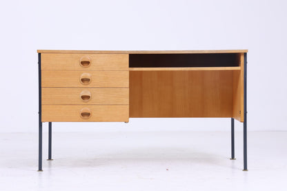 Freistehender Hellerau Schreibtisch 60er Jahre | Mid Century Schubladen Arbeitstisch Bürotisch Tisch Retro Holz