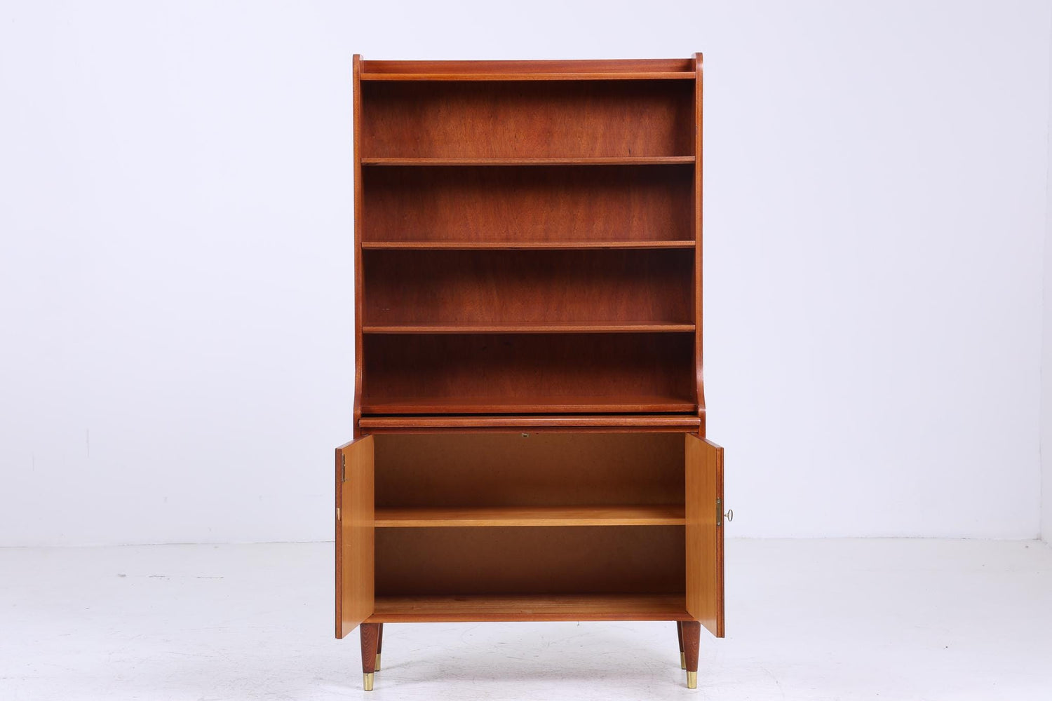 Vintage Teak Regal 60er Jahre | Mid Century Bücherregal Schreibtisch Sekretär Retro Holz Aufbewahrung