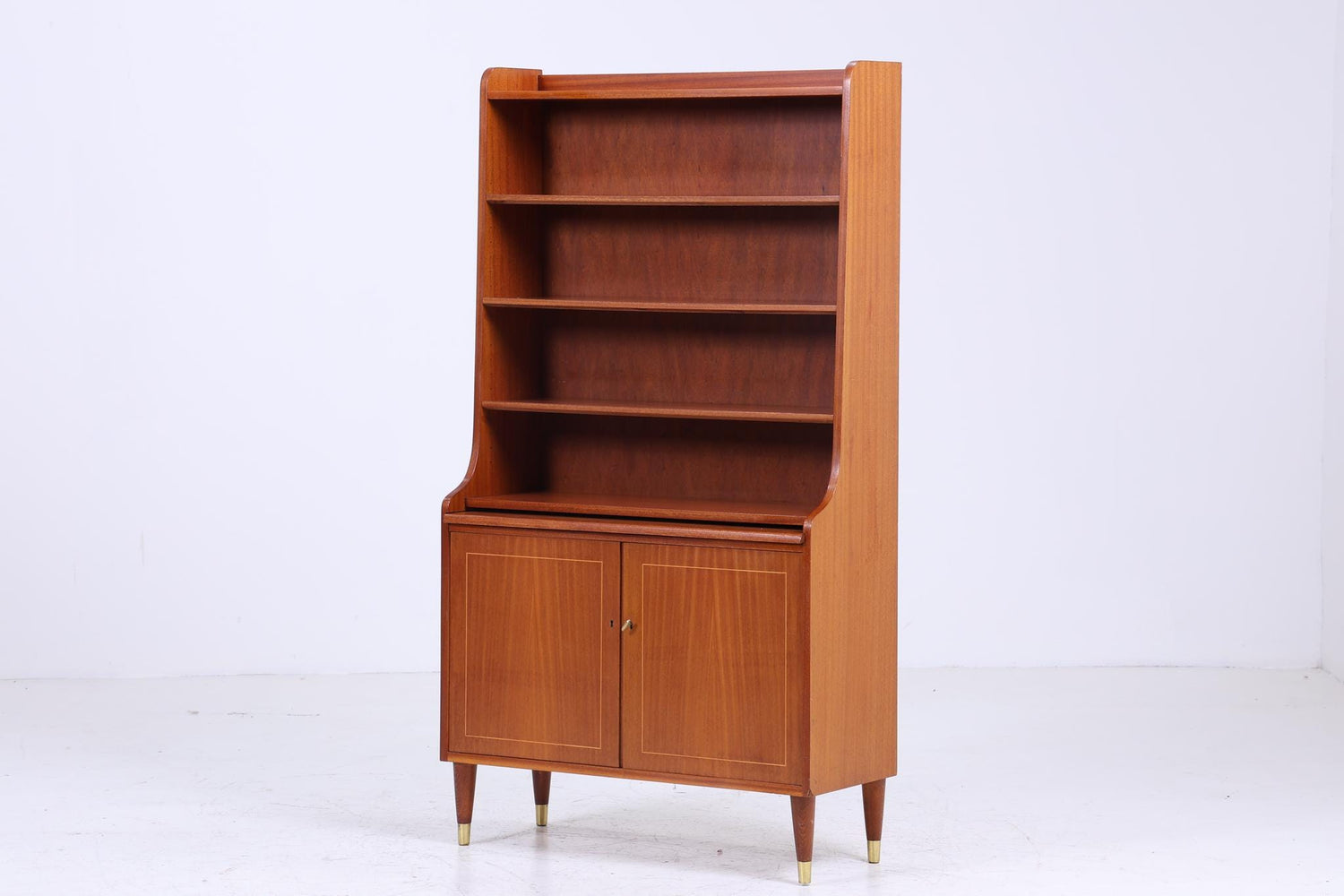 Vintage Teak Regal 60er Jahre | Mid Century Bücherregal Schreibtisch Sekretär Retro Holz Aufbewahrung