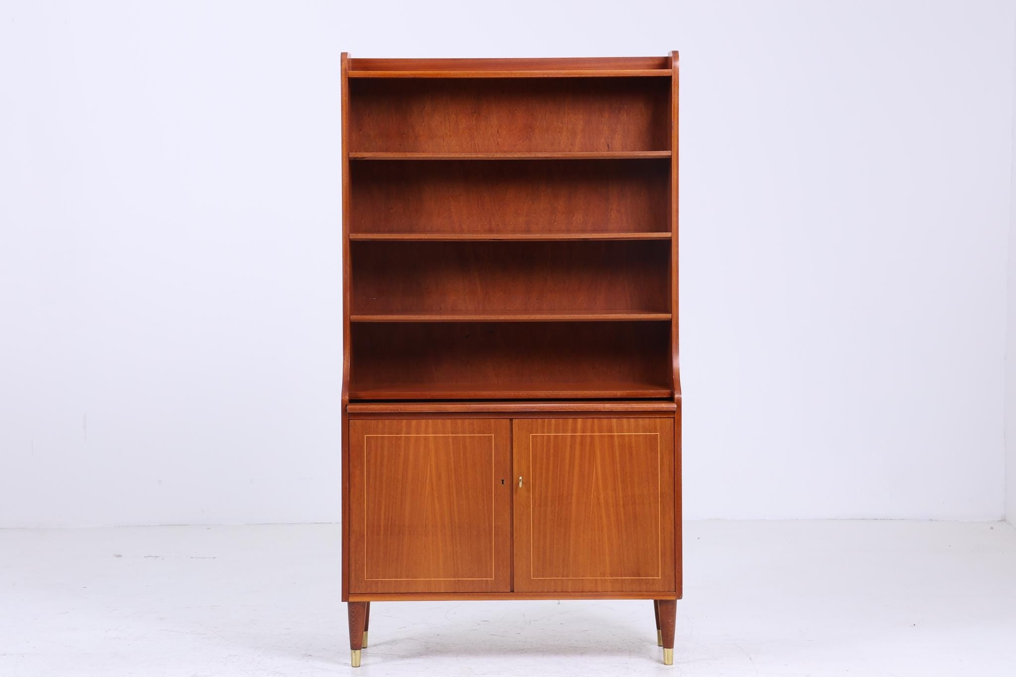 Vintage Teak Regal 60er Jahre | Mid Century Bücherregal Schreibtisch Sekretär Retro Holz Aufbewahrung