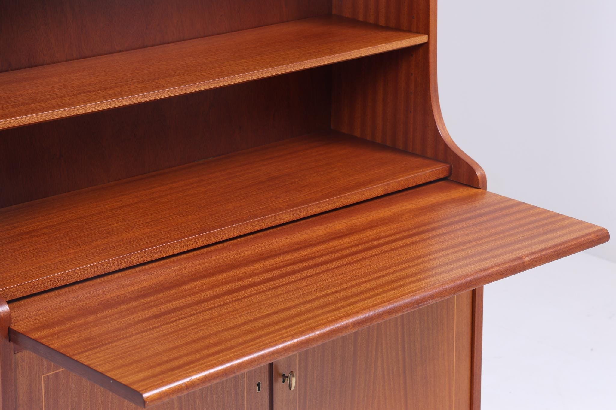 Vintage Teak Regal 60er Jahre | Mid Century Bücherregal Schreibtisch Sekretär Retro Holz Aufbewahrung