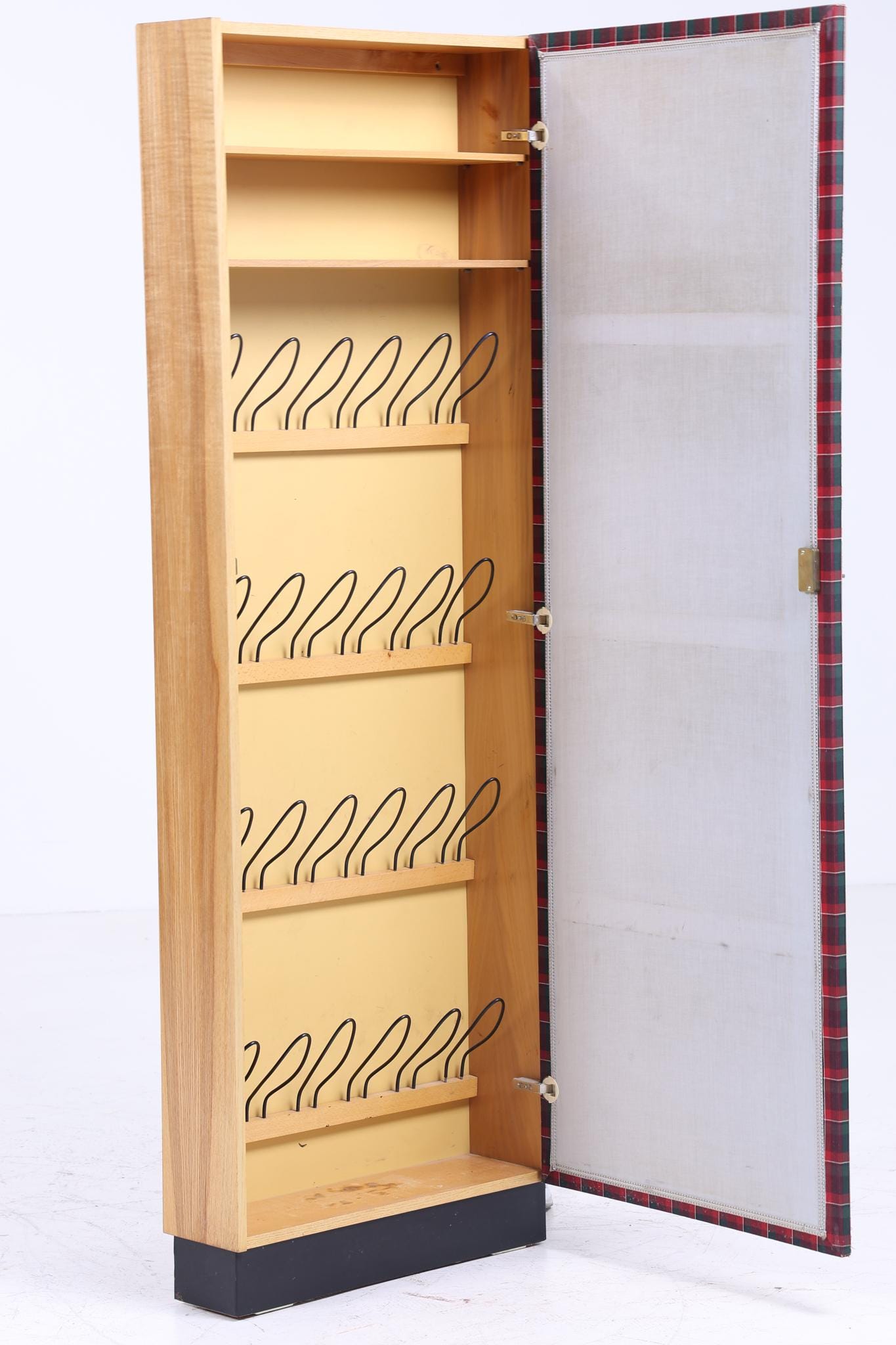 Schmale Vintage Garderobenschrank | Mid Century Schuhschrank | 60er Jahre Flur Schrank | mit Kleiderstangen &amp; Fächern