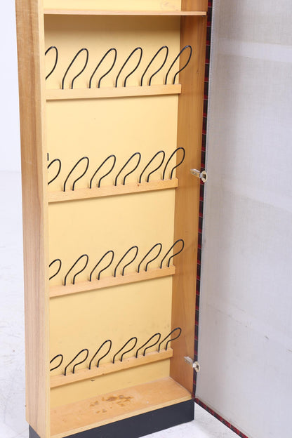 Schmale Vintage Garderobenschrank | Mid Century Schuhschrank | 60er Jahre Flur Schrank | mit Kleiderstangen &amp; Fächern