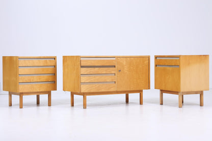 Vintage Hellerau Schlafzimmer Möbel Set | Mid Century Nachttische &amp; Kommode 60er Jahre | Retro Holz Aufbewahrung