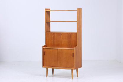 Vintage Teak Regal 60er Jahre | Mid Century Bücherregal Schreibtisch Sekretär Retro Holz Aufbewahrung