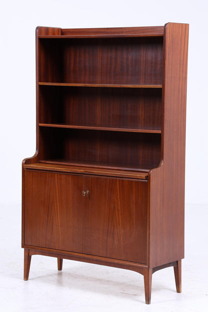 Vintage Mahagoni Regal 60er Jahre | Mid Century Bücherregal Schreibtisch Sekretär Retro Holz Aufbewahrung