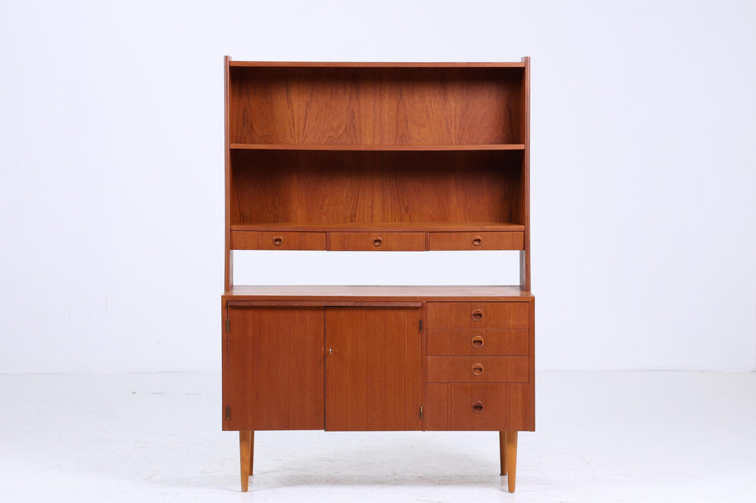 Vintage Teak Regal 60er Jahre | Mid Century Bücherregal Schreibtisch Sekretär Retro Holz Aufbewahrung