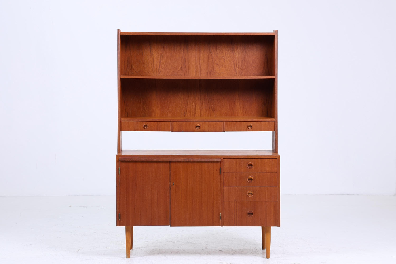 Vintage Teak Regal 60er Jahre | Mid Century Bücherregal Schreibtisch Sekretär Retro Holz Aufbewahrung