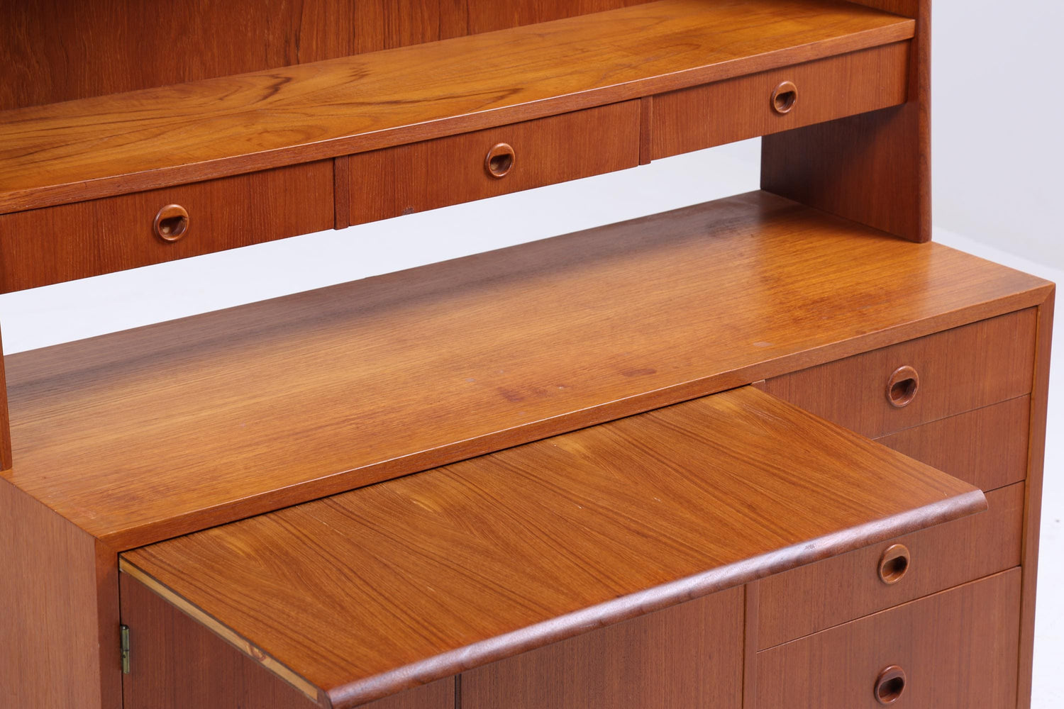 Vintage Teak Regal 60er Jahre | Mid Century Bücherregal Schreibtisch Sekretär Retro Holz Aufbewahrung