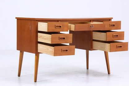 Vintage Teak Schreibtisch 60er Jahre | Mid Century Schubladen Arbeitstisch Bürotisch Tisch Retro Holz