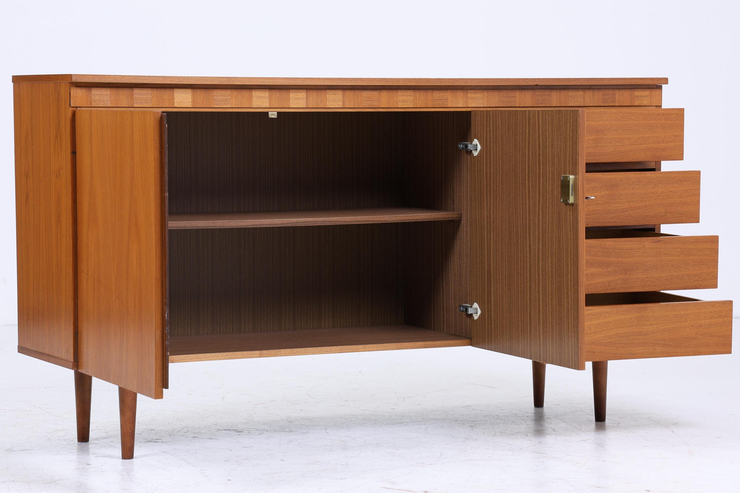 Vintage Sideboard 60er Jahre | Mid Century Schrank Anrichte Holz Aufbewahrung