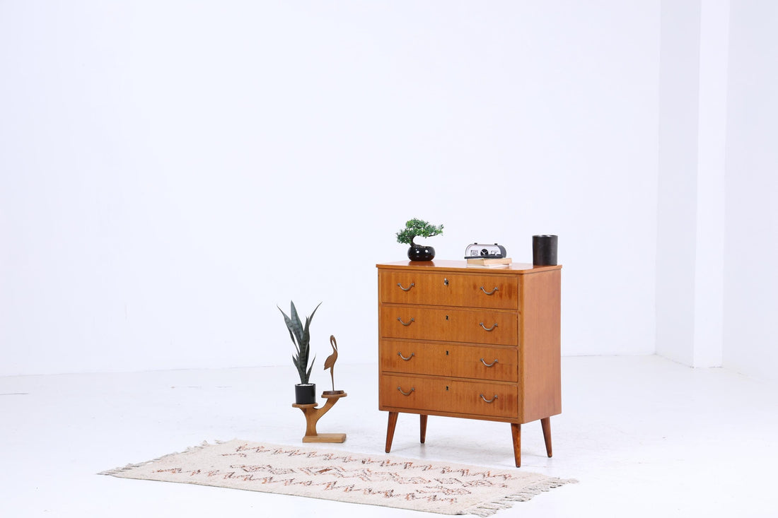 Vintage Schubladen Kommode | Mid Century Schubladen Schrank | 60er Jahre Holz Aufbewahrung