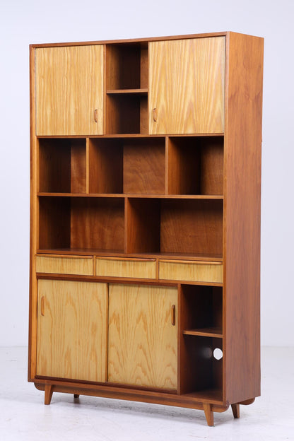 XXL Vintage Regal 60er Jahre | Mid Century Bücherregal Großer Retro Schrank Holz Aufbewahrung