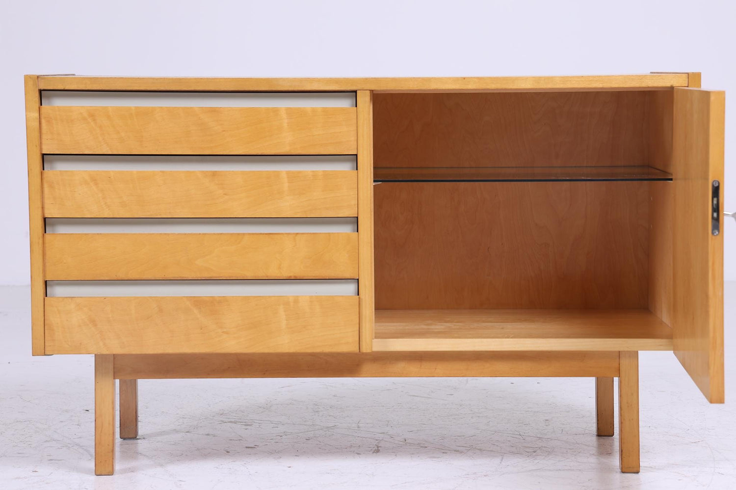 Vintage Hellerau Kommode aus Birkenholz | Mid Century Schubladen Schrank | Holz Aufbewahrung