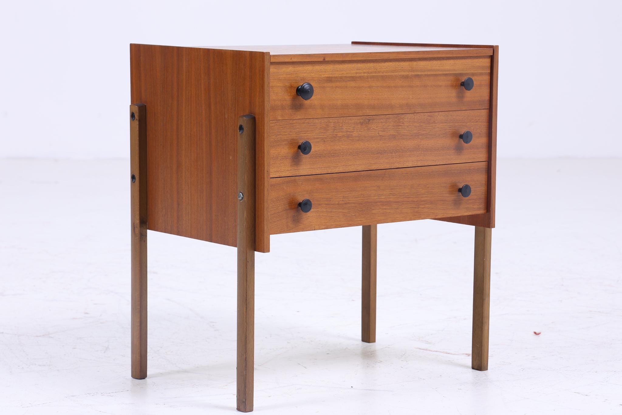 Vintage Nähkasten 60er Jahre  | Mid Century Holz Nähtisch mit Schublade Aufbewahrung