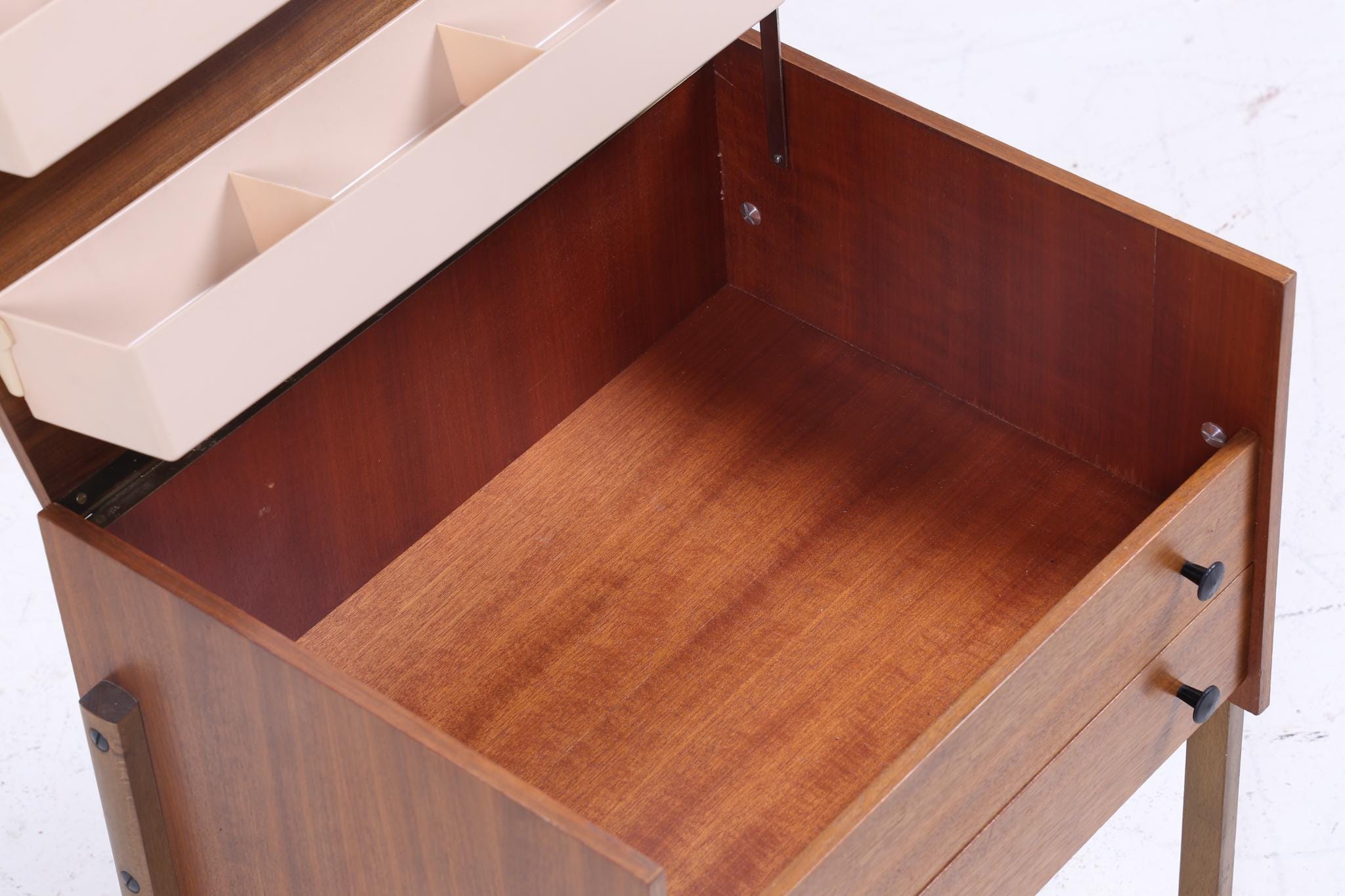Vintage Nähkasten 60er Jahre  | Mid Century Holz Nähtisch mit Schublade Aufbewahrung