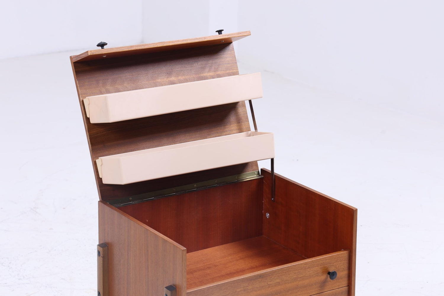 Vintage Nähkasten 60er Jahre  | Mid Century Holz Nähtisch mit Schublade Aufbewahrung