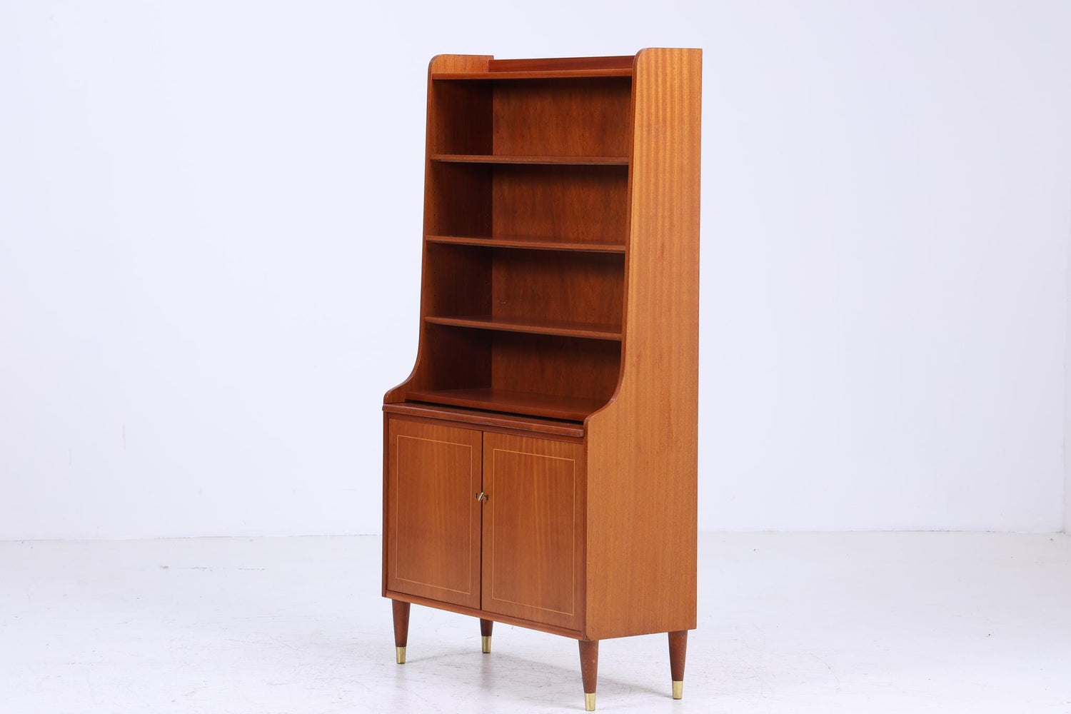 Vintage Teak Regal 60er Jahre | Mid Century Bücherregal Schreibtisch Sekretär Retro Holz Aufbewahrung