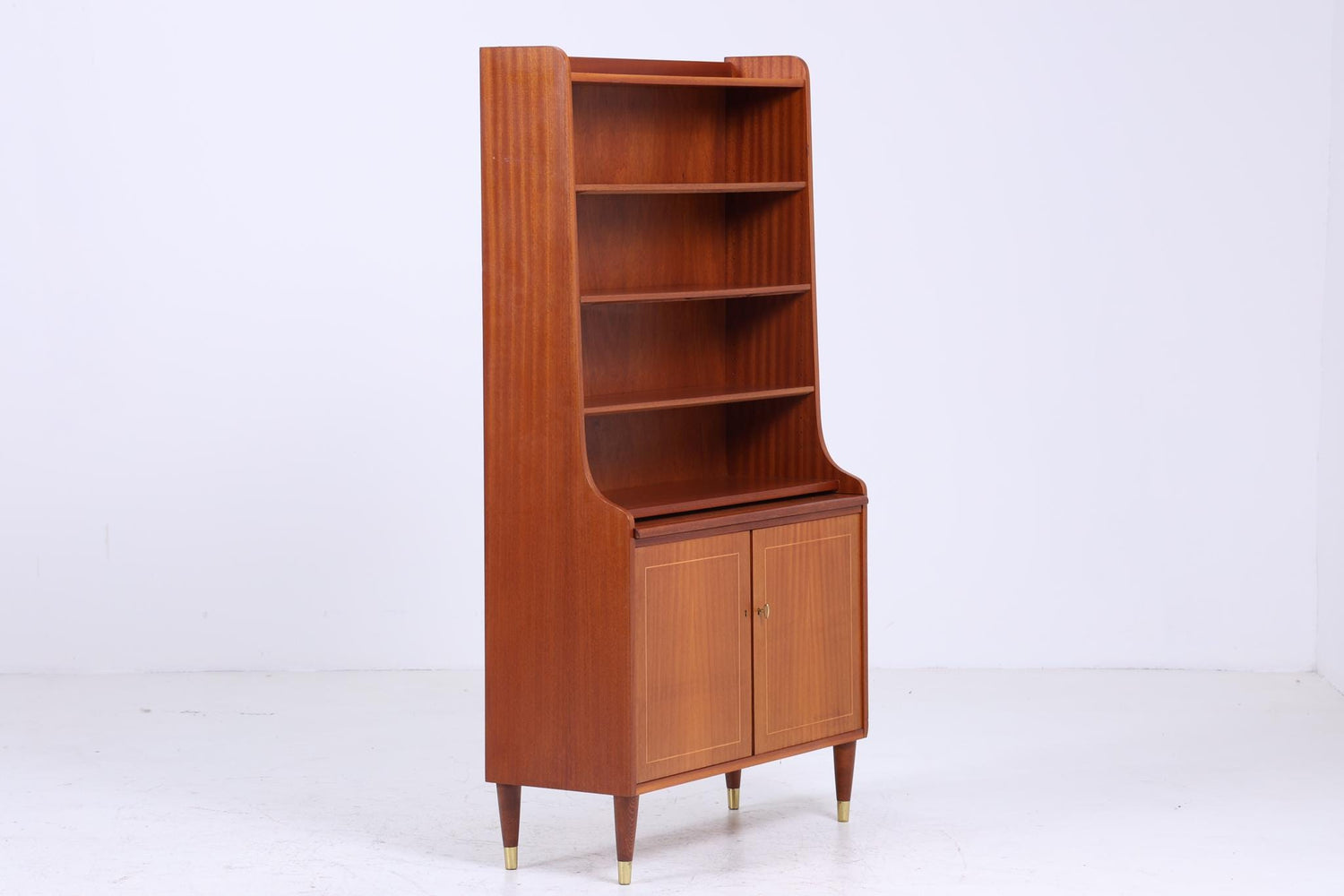 Vintage Teak Regal 60er Jahre | Mid Century Bücherregal Schreibtisch Sekretär Retro Holz Aufbewahrung