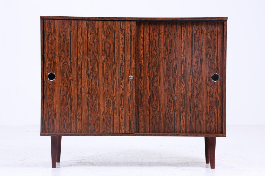 Beautiful vintage dresser | Mid-century wardrobe with sliding doors | Wooden storage
