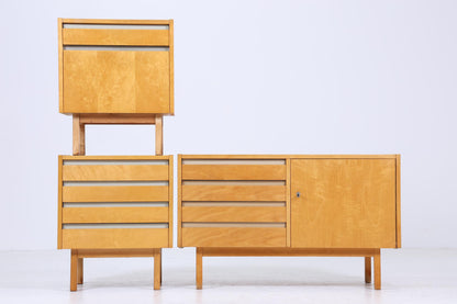 Vintage Hellerau Schlafzimmer Möbel Set | Mid Century Nachttische &amp; Kommode 60er Jahre | Retro Holz Aufbewahrung