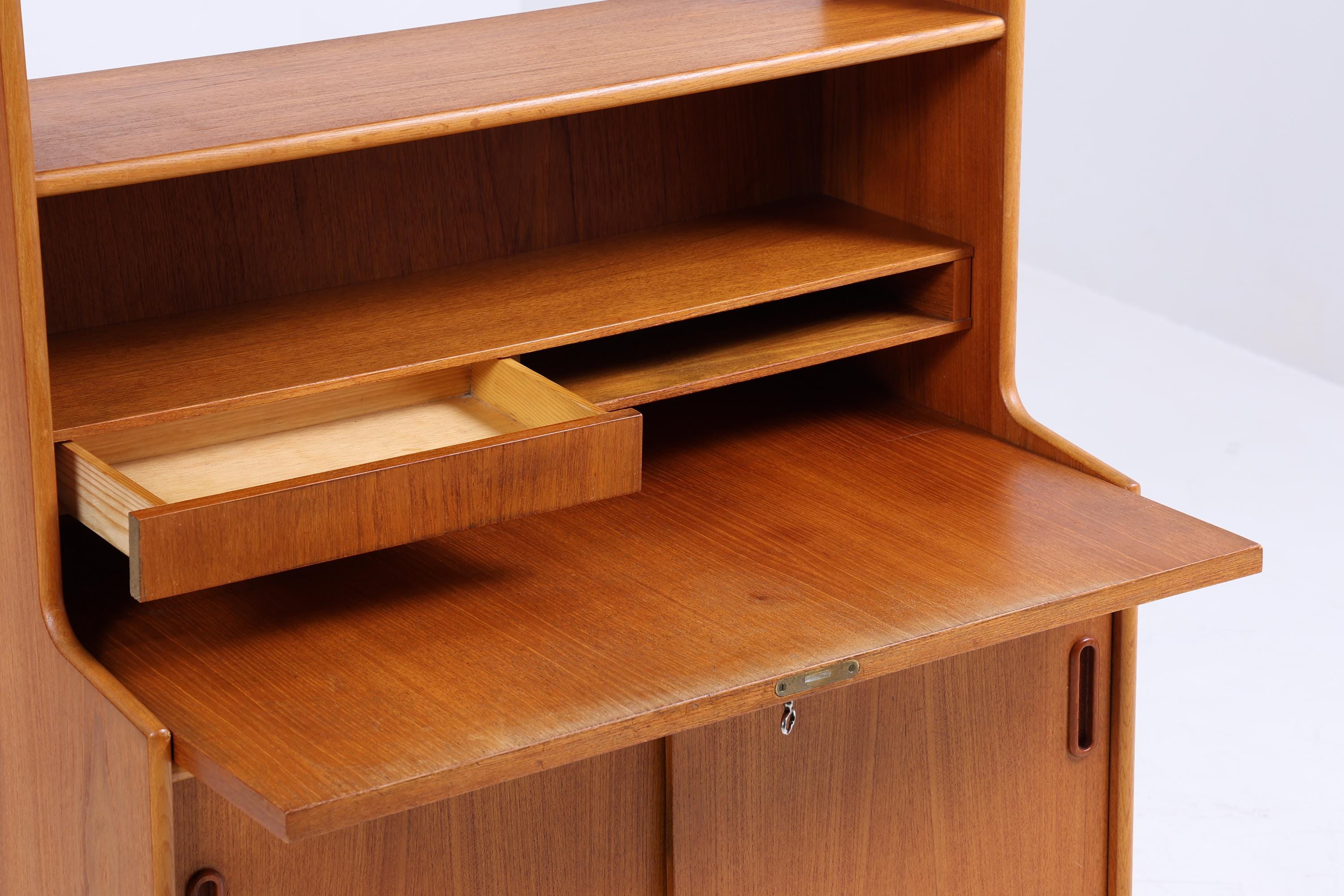 Vintage Teak Regal 60er Jahre | Mid Century Bücherregal Schreibtisch Sekretär Retro Holz Aufbewahrung