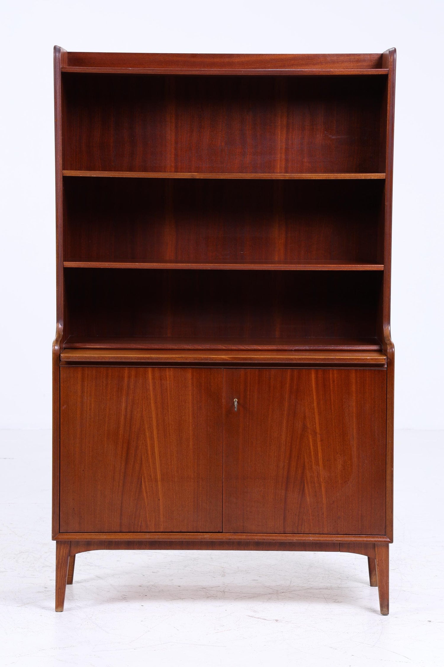 Vintage Mahagoni Regal 60er Jahre | Mid Century Bücherregal Schreibtisch Sekretär Retro Holz Aufbewahrung