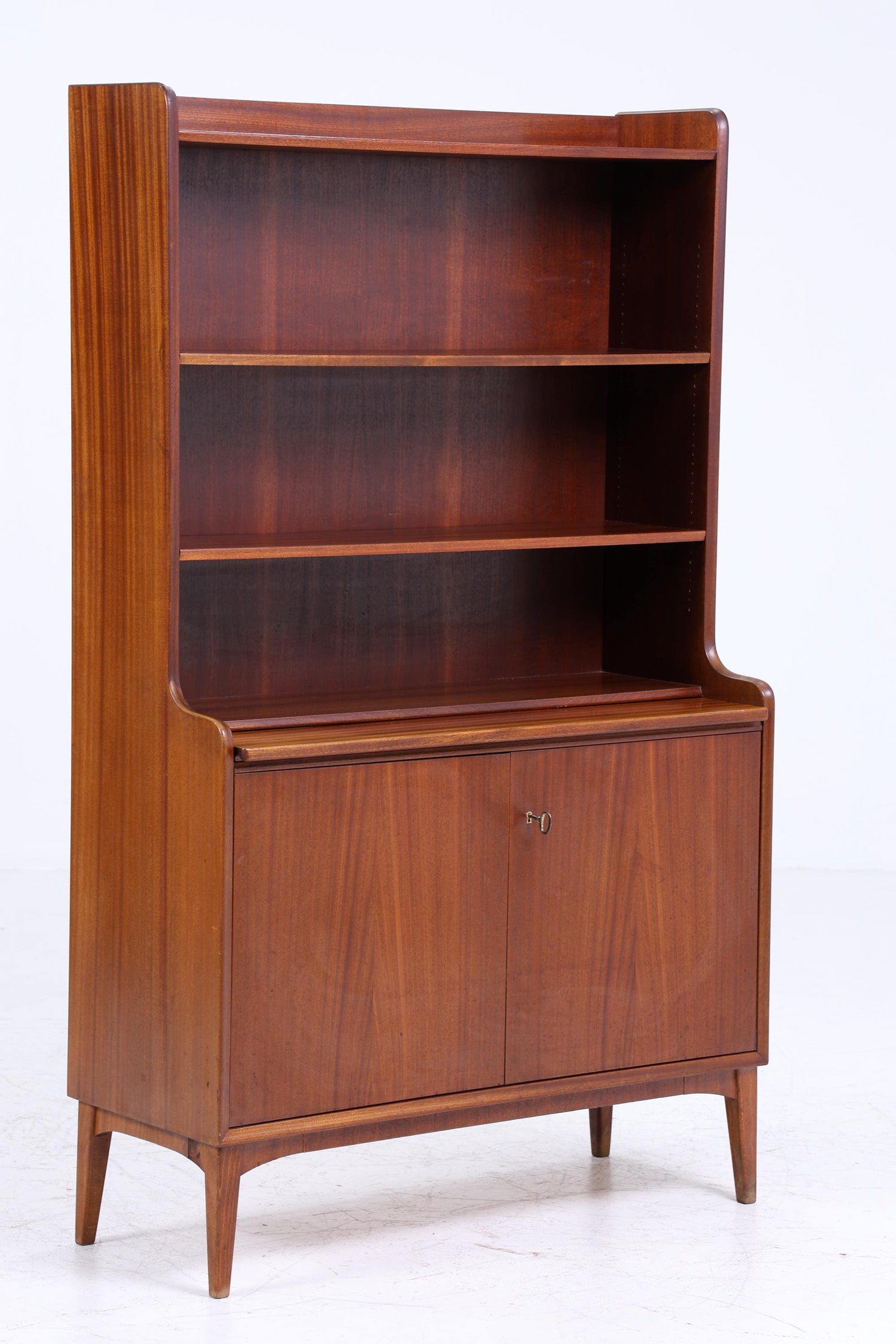 Vintage Mahagoni Regal 60er Jahre | Mid Century Bücherregal Schreibtisch Sekretär Retro Holz Aufbewahrung