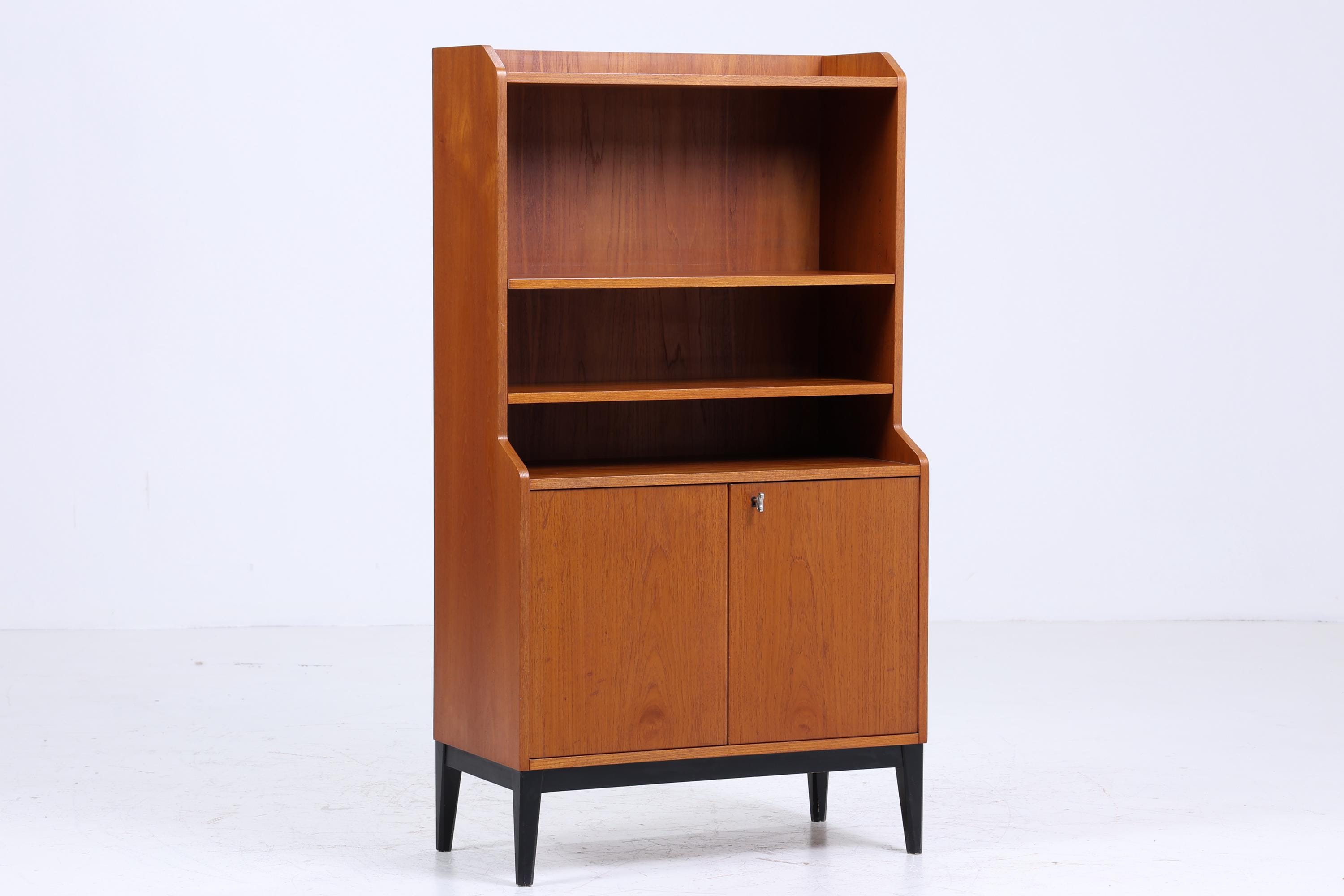 Vintage Teak Regal 60er Jahre | Retro Bücherregal | Mid Century Fächerschrank Holz Aufbewahrung