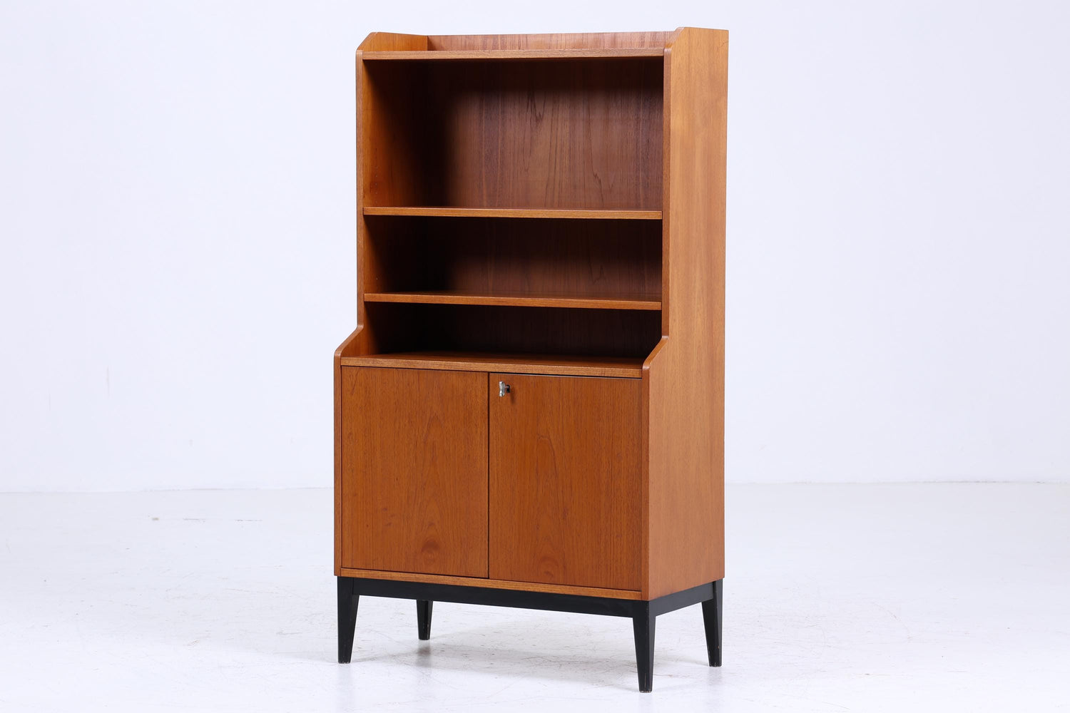 Vintage Teak Regal 60er Jahre | Retro Bücherregal | Mid Century Fächerschrank Holz Aufbewahrung