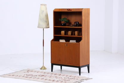 Vintage Teak Regal 60er Jahre | Retro Bücherregal | Mid Century Fächerschrank Holz Aufbewahrung