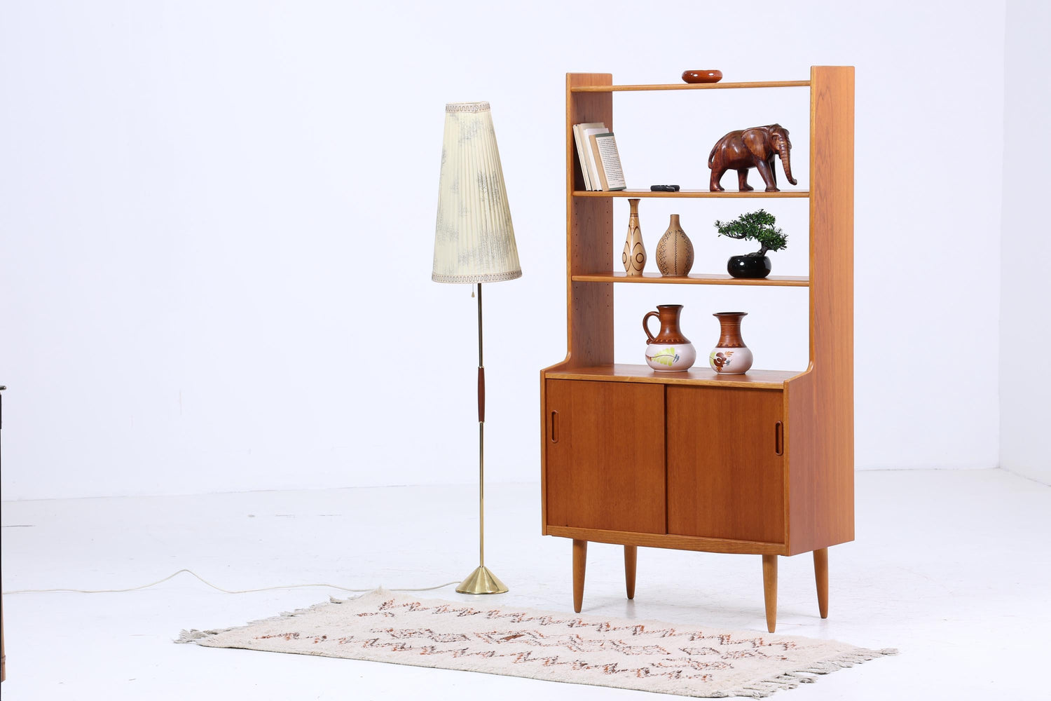 Vintage Regal 60er Jahre | Retro Bücherregal | Mid Century Fächerschrank Holz Aufbewahrung