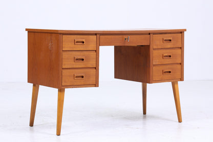 Vintage Teak Schreibtisch 60er Jahre | Mid Century Schubladen Arbeitstisch Bürotisch Tisch Retro Holz