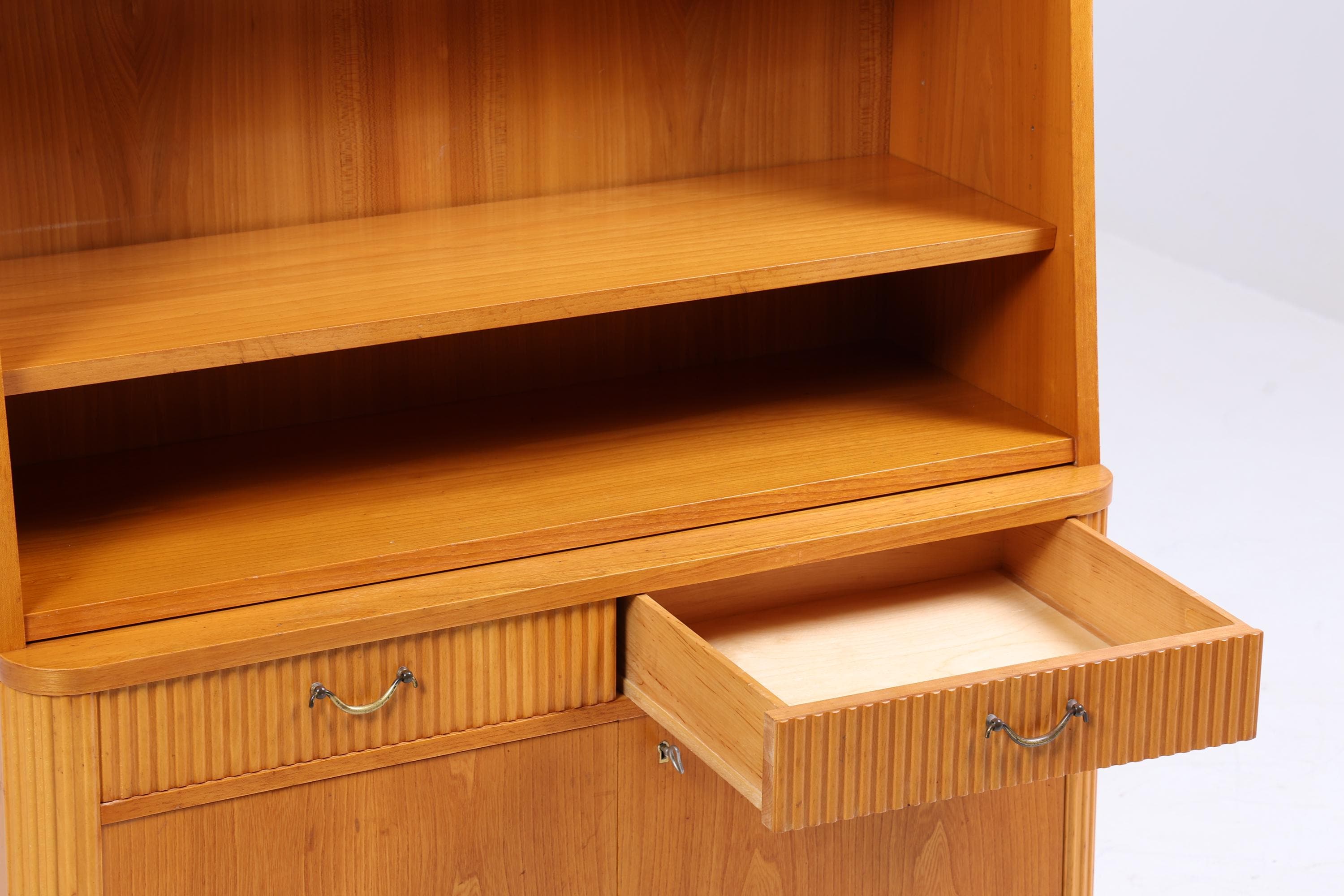 Vintage Regal 60er Jahre | Mid Century Bücherregal Schreibtisch Sekretär Retro Holz Aufbewahrung