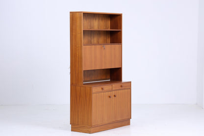 Mid Century Schrank 60er Jahre | Vintage Bücherregal Schreibtisch Sekretär Retro Regal Holz Aufbewahrung