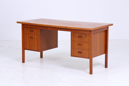 Vintage Teak Schreibtisch | Mid Century 60er Jahre Schubladen Arbeitstisch Bürotisch Tisch Retro Holz