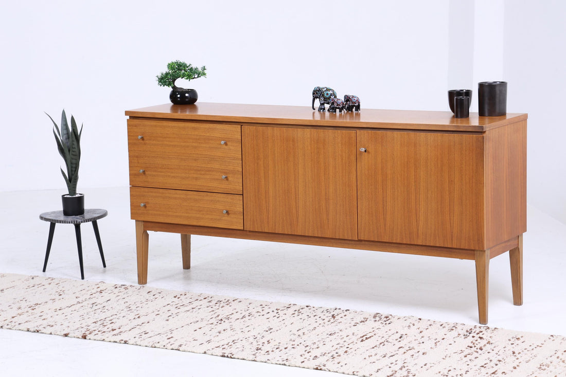 Vintage Sideboard 60er Jahre | Mid Century Schubladen Anrichte Holz Aufbewahrung