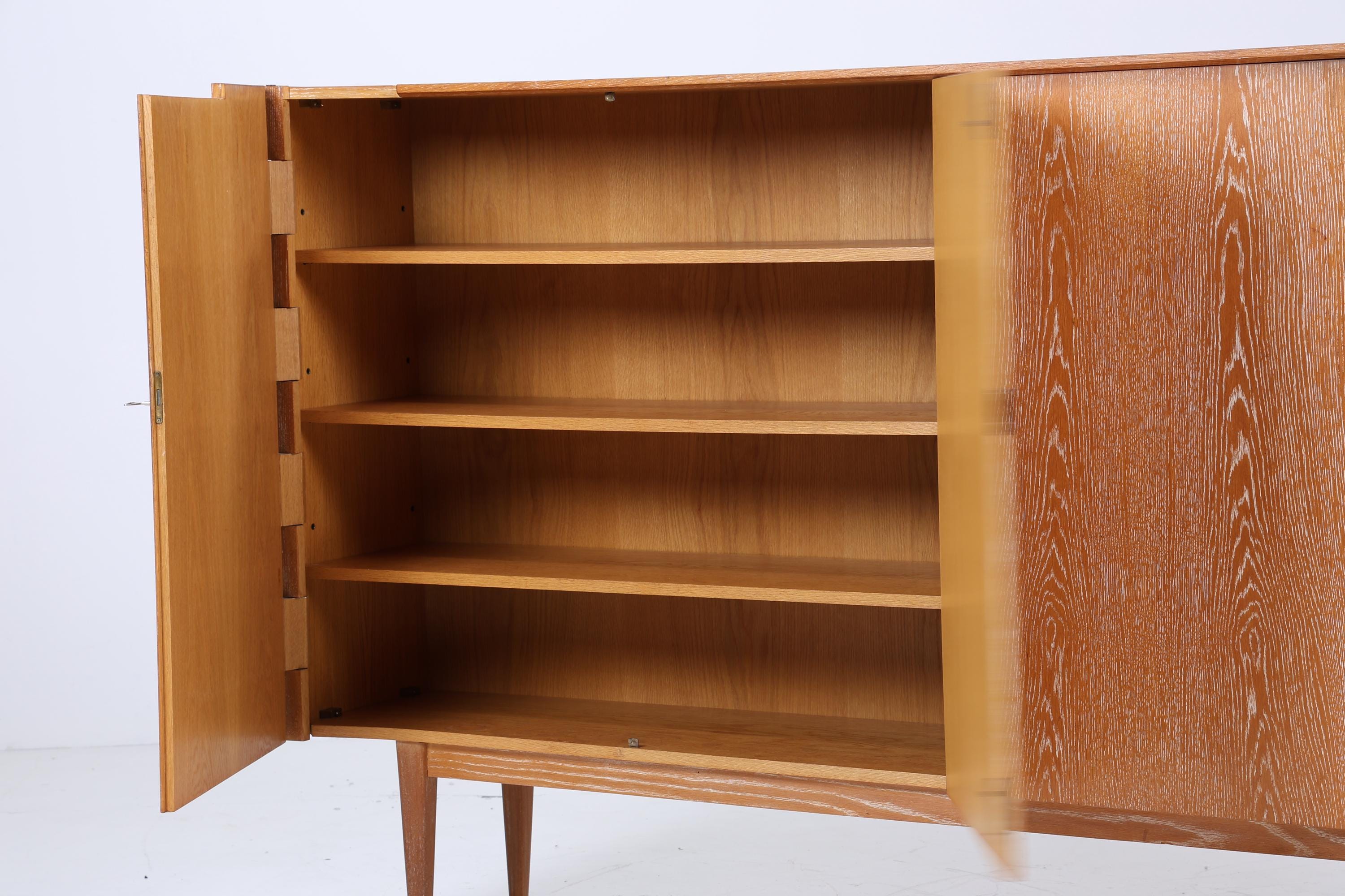 Vintage Highboard 60er Jahre | Mid Century Schrank Sideboard Wohnzimmerschrank Fächerschrank Retro 70er Holz Aufbewahrung