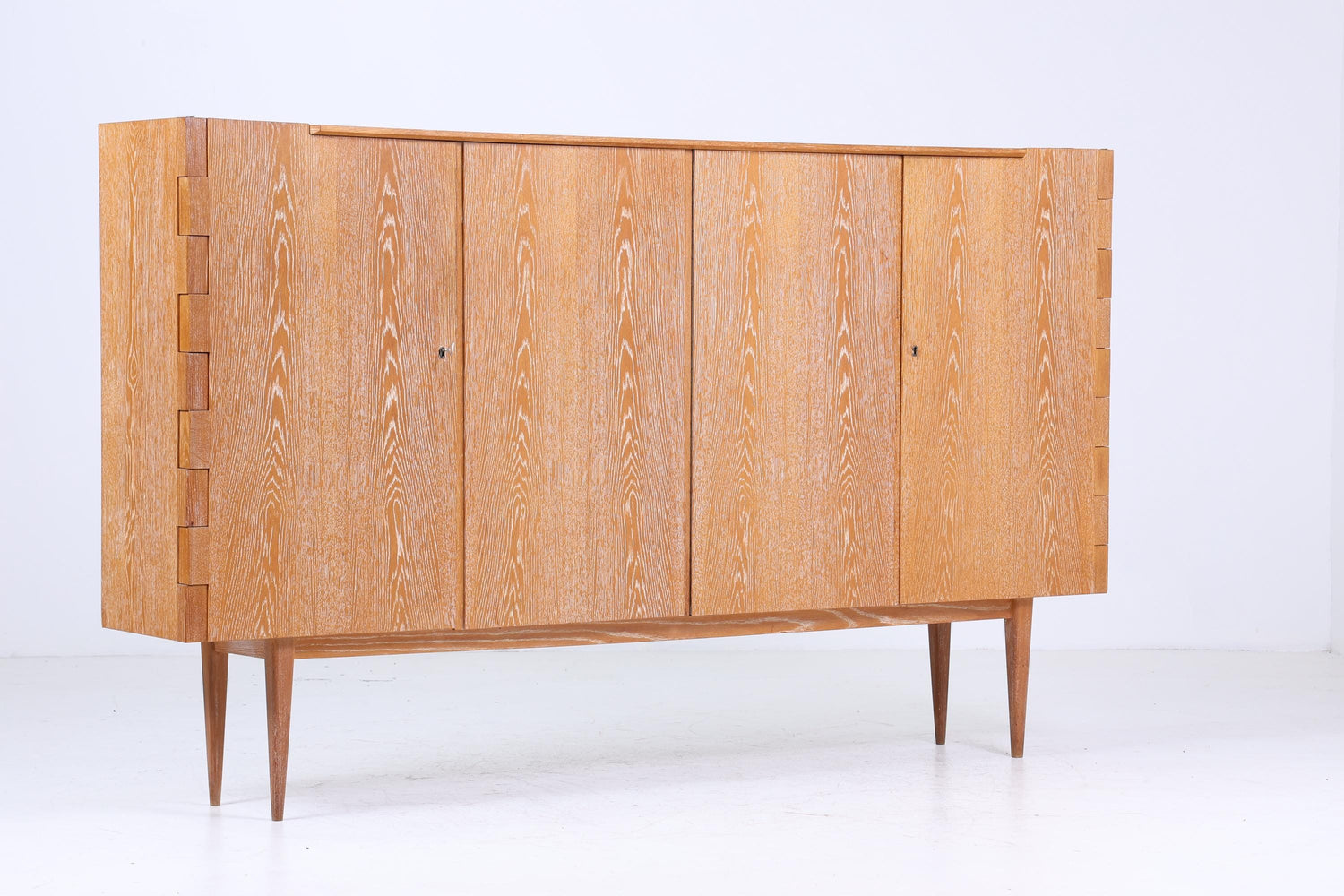 Vintage Highboard 60er Jahre | Mid Century Schrank Sideboard Wohnzimmerschrank Fächerschrank Retro 70er Holz Aufbewahrung