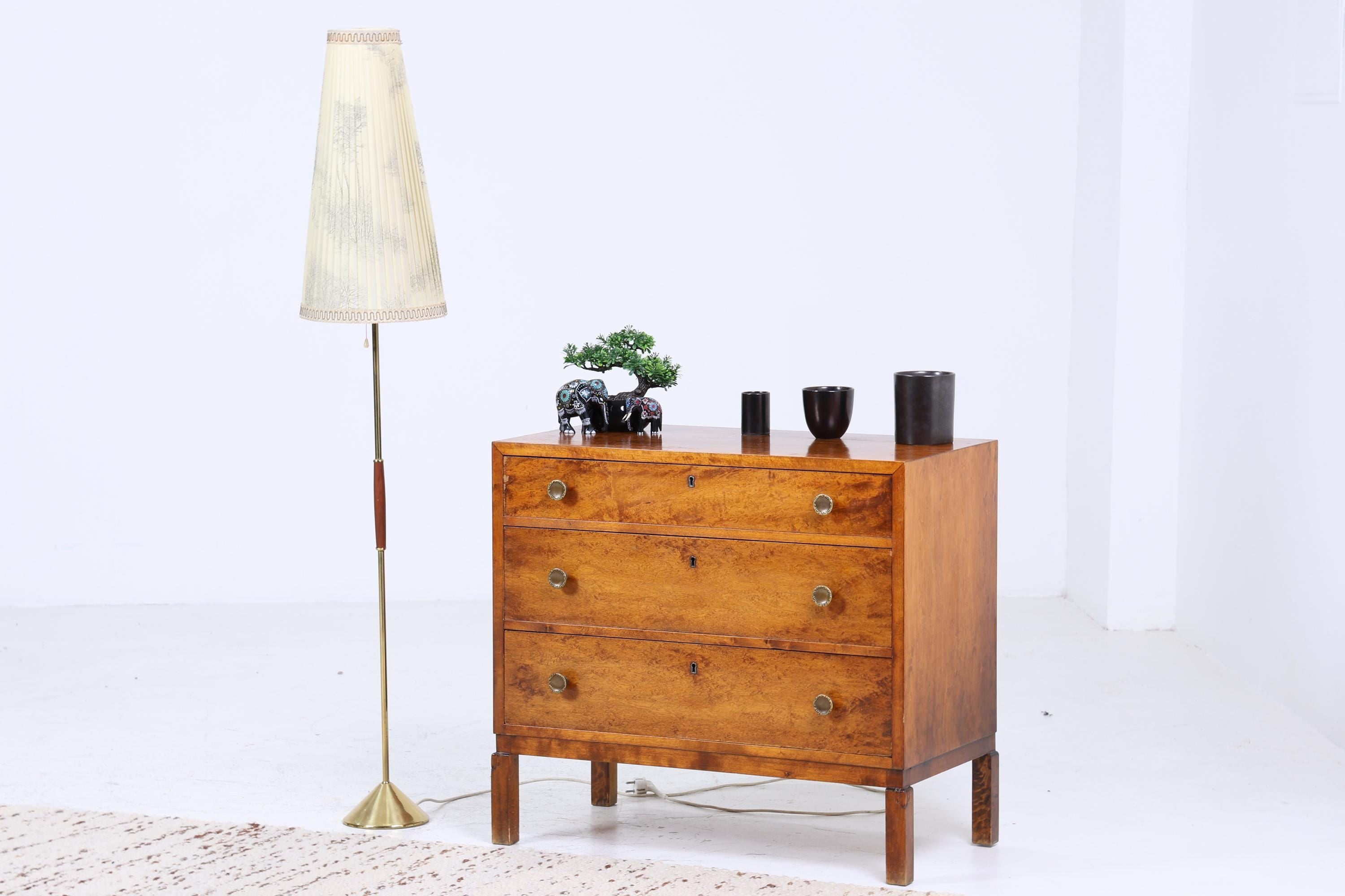 Vintage Schubladen Kommode 60er | Mid Century Walnuss Schrank | Retro Holz Aufbewahrung